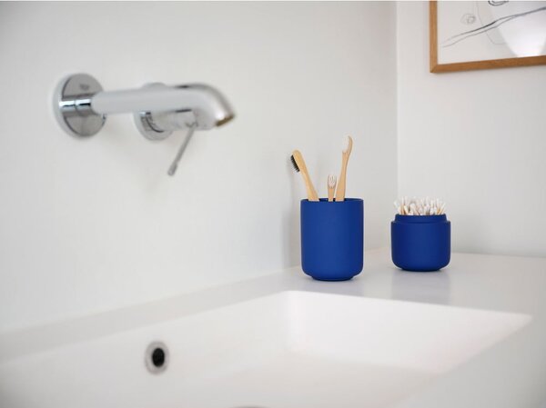 Tazza in gres blu per spazzolini da denti Ume - Zone