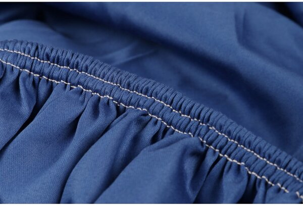 Biancheria da letto singola in cotone sateen blu scuro 140x200 cm - Mijolnir