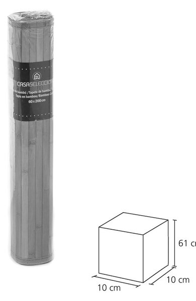 Tappeto in bambù grigio-verde 60x200 cm - Casa Selección
