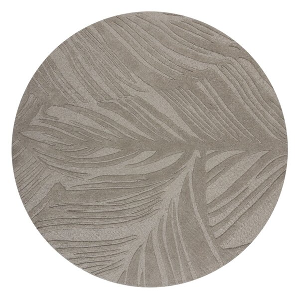 Tappeto rotondo in lana grigia ø 160 cm Leaf - Flair Rugs