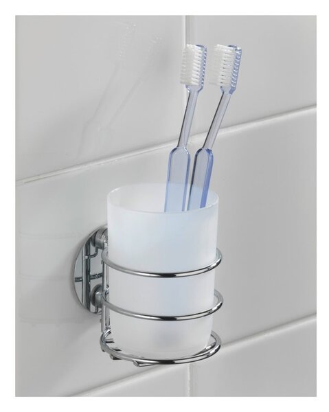 Coppetta portaspazzolino autoportante in acciaio inox bianco Turbo-Loc - Wenko