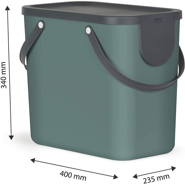 Bidone per rifiuti in plastica riciclata da 25 l Albula - Rotho