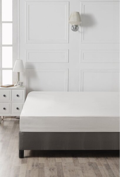 Lenzuolo bianco in cotone elasticizzato 160x200 cm - Mijolnir