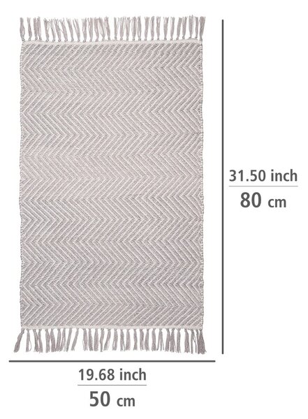 Tappeto da bagno grigio in plastica riciclata , 50 x 80 cm Gata - Wenko