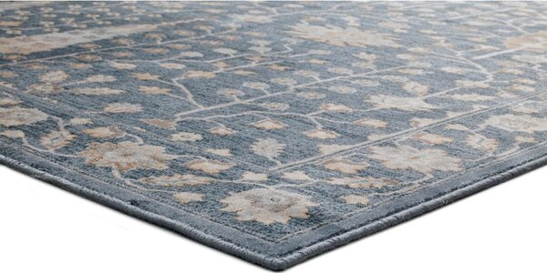 Tappeto in viscosa blu , 140 x 200 cm Vintage Flowers - Universal