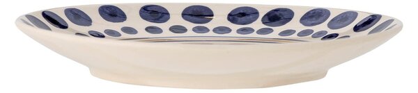 Piatto in gres bianco-blu scuro ø 27 cm Shama - Bloomingville