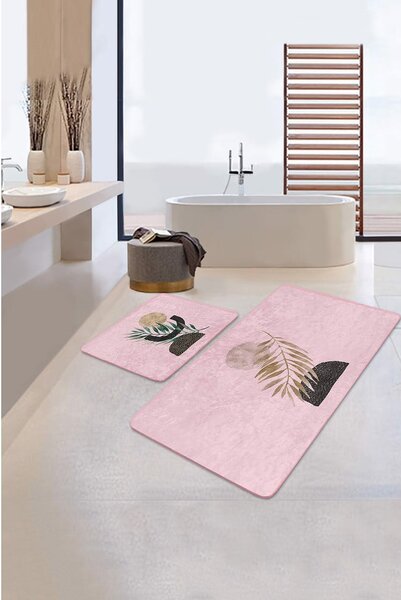 Tappetini da bagno rosa in set da 2 100x60 cm - Minimalist Home World