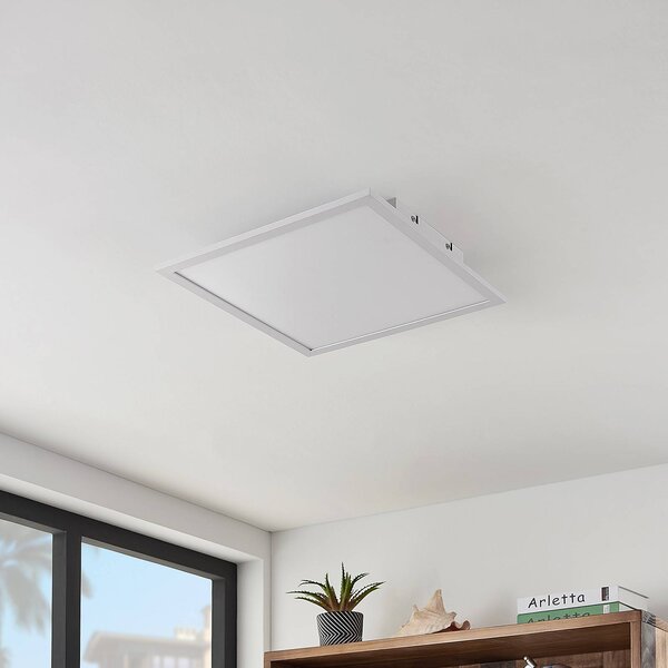 Plafoniera a LED Quais Lindby, Bianco / Opale, Cucina, Alluminio, Moderno, Plafoniera LED