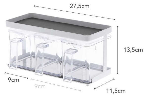 Set di contenitori per alimenti per la farina/per i prodotti alimentari sfusi 3 pz Tower – YAMAZAKI