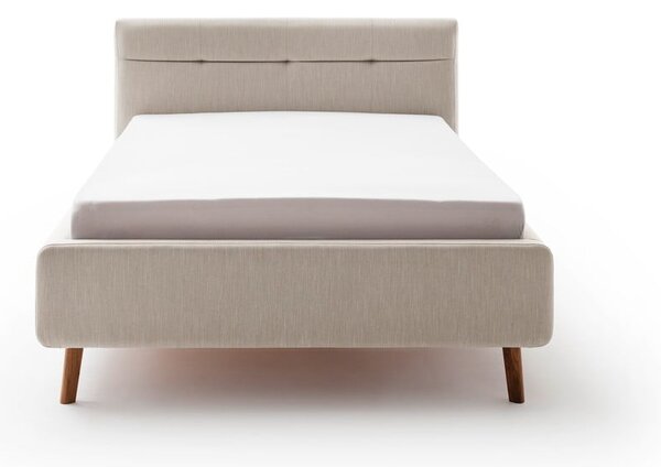 Letto matrimoniale imbottito beige con contenitore con rete inclusa 140x200 cm Lotte – Meise Möbel
