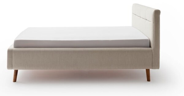 Letto matrimoniale imbottito beige con contenitore con rete inclusa 140x200 cm Lotte – Meise Möbel