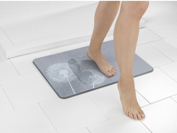 Tappetino da bagno grigio in terra di diatomee 39x60 cm Astera - Wenko
