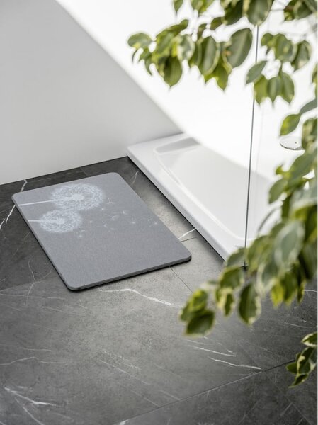Tappetino da bagno grigio in terra di diatomee 39x60 cm Astera - Wenko