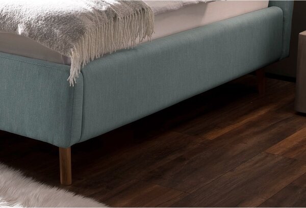 Letto matrimoniale imbottito azzurro con contenitore con rete inclusa 180x200 cm Lotte – Meise Möbel