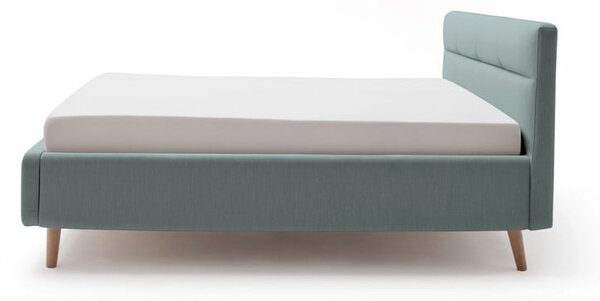 Letto matrimoniale imbottito azzurro con contenitore con rete inclusa 180x200 cm Lotte – Meise Möbel