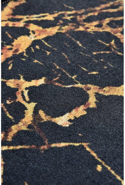 Tappetino da bagno nero/oro 60x40 cm Goldes - Foutastic