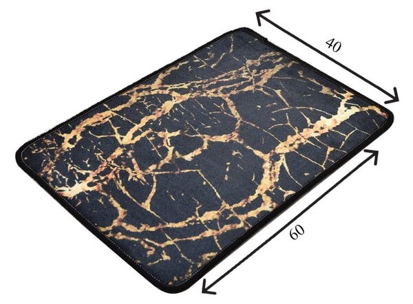 Tappetino da bagno nero/oro 60x40 cm Goldes - Foutastic