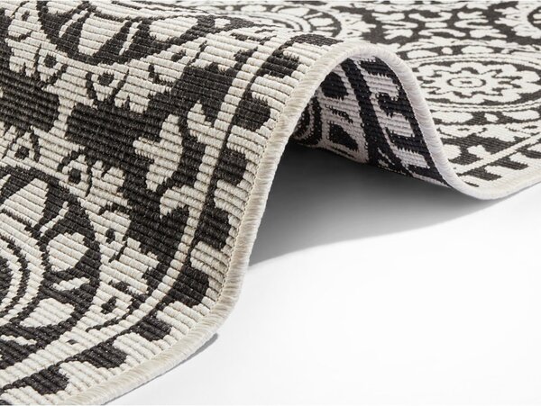 Tappeto da esterno nero e crema , 80 x 250 cm Jardin - NORTHRUGS