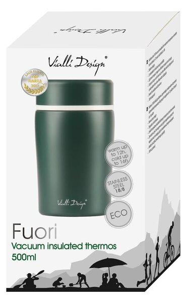 Termos da viaggio verde per il pranzo Fuori, 500 ml - Vialli Design