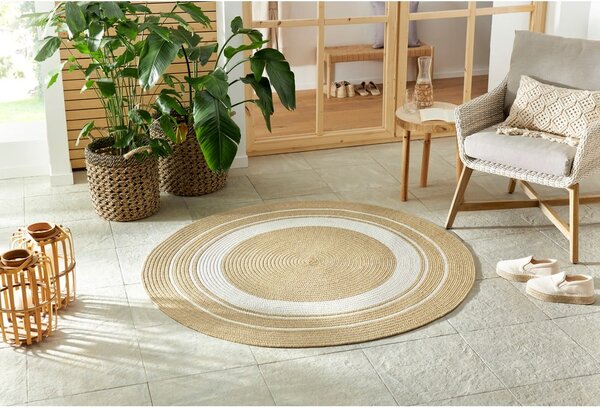 Tappeto rotondo per esterni in colore naturale ø 200 cm - NORTHRUGS