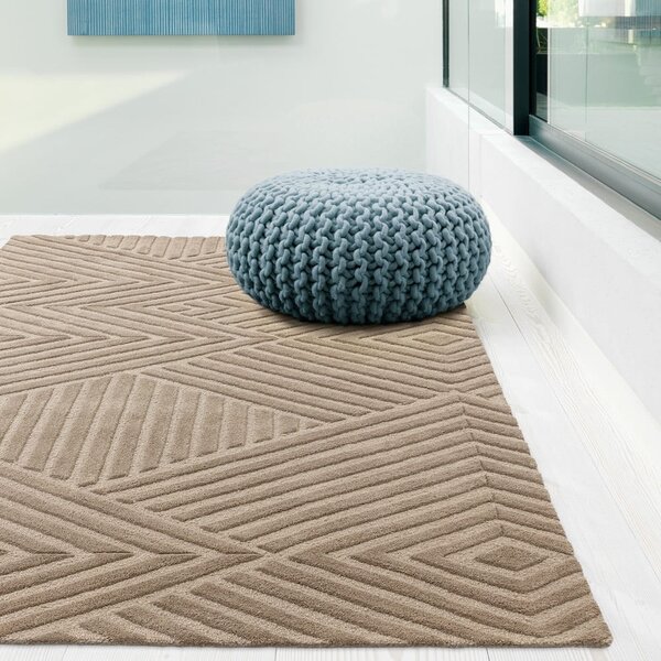 Tappeto in lana marrone chiaro 120x170 cm Hague - Asiatic Carpets