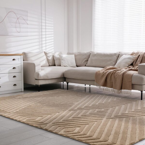 Tappeto in lana marrone chiaro 120x170 cm Hague - Asiatic Carpets