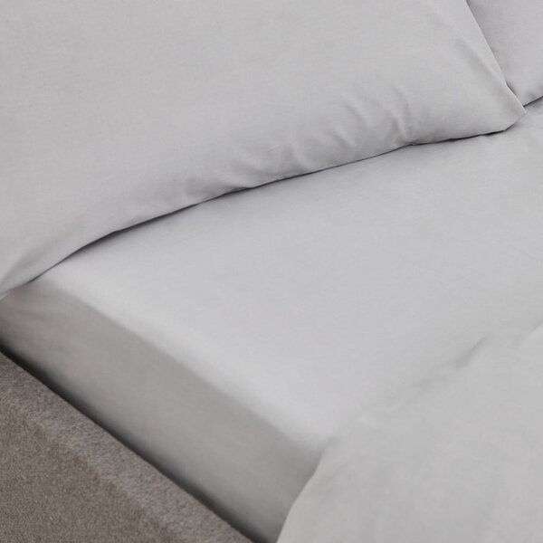 Lenzuolo grigio in cotone biologico Bio, 135 x 190 cm - Bianca