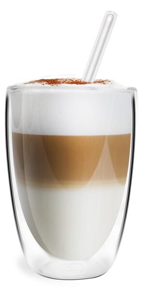 Tazze in set con parete doppia/da latte in vetro 6 pz 350 ml – Vialli Design