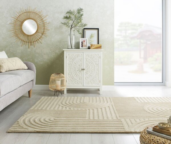 Tappeto in lana beige 200x290 cm Zen Garden - Flair Rugs