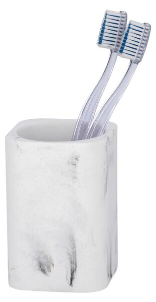 Bicchiere per spazzolino bianco-grigio Desio - Wenko