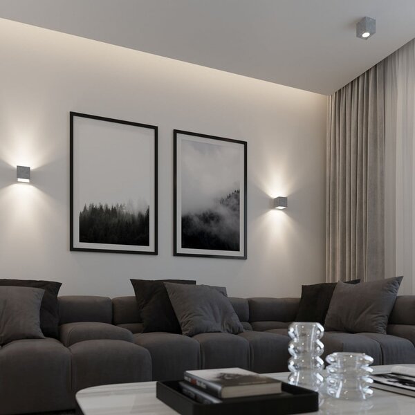Faretto grigio 10x10 cm Geo – Sollux