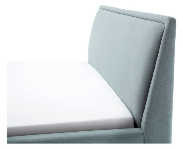 Letto matrimoniale imbottito blu/grigio con contenitore con rete inclusa 160x200 cm Frieda – Meise Möbel