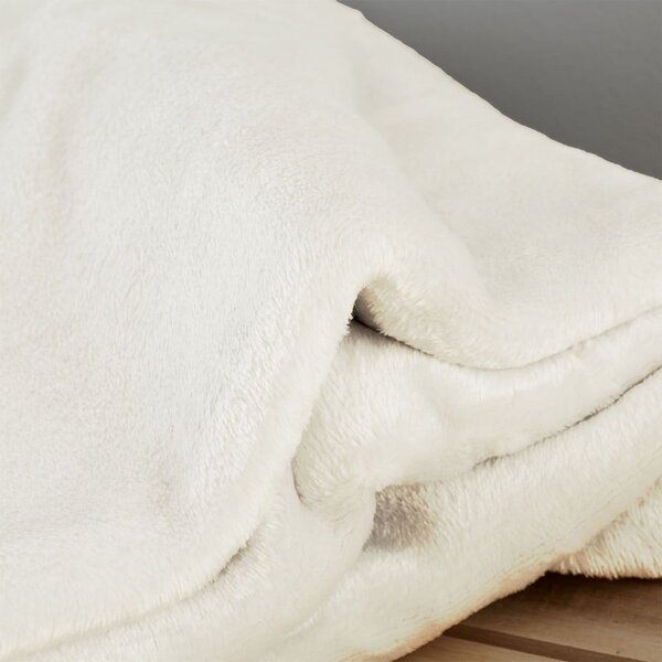Copriletto in microfelpa crema per letto matrimoniale 200x240 cm Raschel - Catherine Lansfield