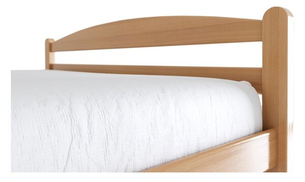 Letto matrimoniale di colore naturale in faggio massiccio con rete inclusa 180x200 cm Bellariva – B.E.S