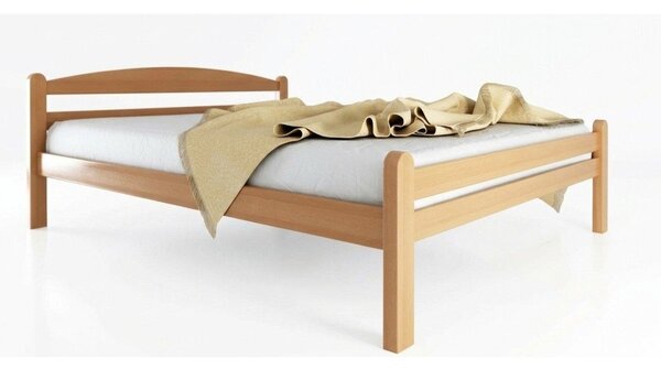 Letto matrimoniale di colore naturale in faggio massiccio con rete inclusa 180x200 cm Bellariva – B.E.S