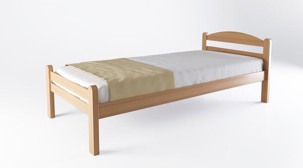 Letto matrimoniale di colore naturale in faggio massiccio con rete inclusa 180x200 cm Bellariva – B.E.S