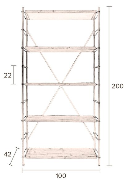 Biblioteca , altezza 2 m Iron - Dutchbone