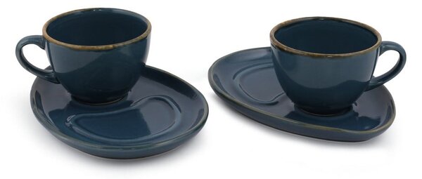 Tazze in ceramica blu scuro in set da 2 pezzi 0,21 l - Hermia