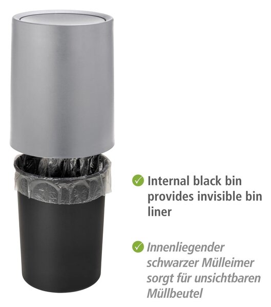 Bidone grigio in plastica 6 L Atri - Wenko