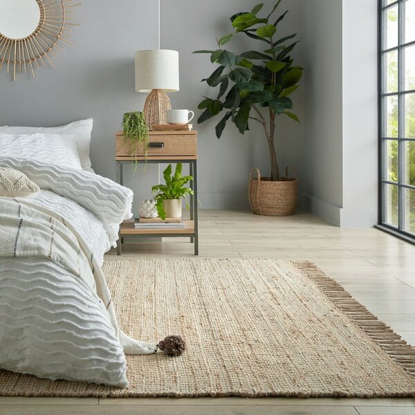 Tappeto di colore naturale in iuta tessuto a mano 120x170 cm Levi – Flair Rugs