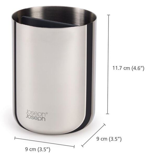 Portaspazzolino in acciaio inox in argento lucido EasyStore Luxe - Joseph Joseph