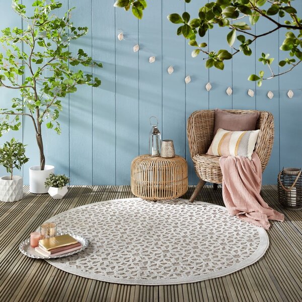 Tappeto grigio rotondo per esterni ø 160 cm Argento - Flair Rugs