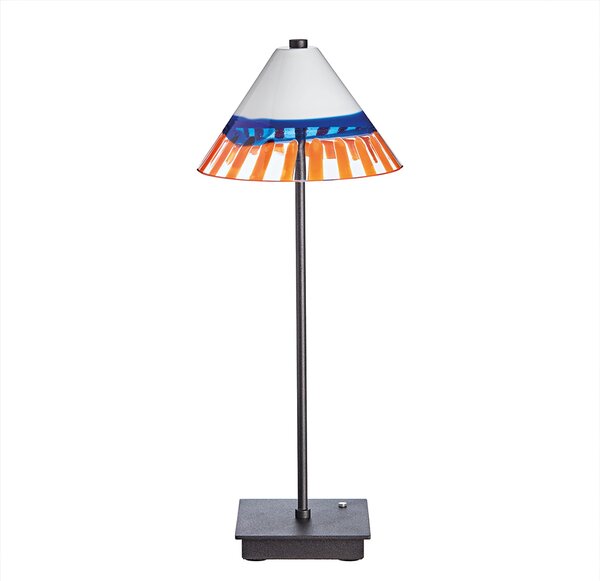 CARLO MORETTI Wi Free Lampada da Tavolo in Vetro di Murano Arancione Blu