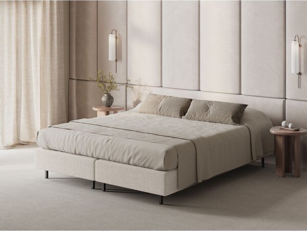 Letto singolo imbottito color crema senza testiera 90x200 cm Whale – Micadoni