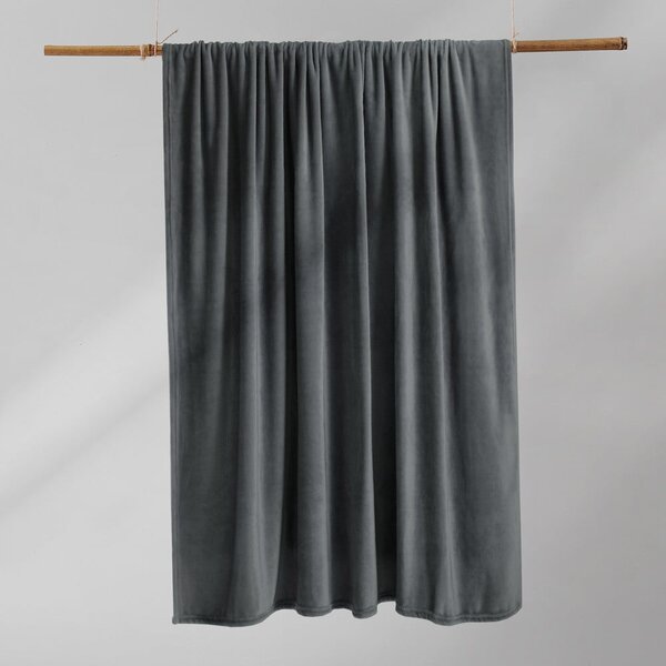 Coperta in microfibra grigio scuro, 150 x 200 cm Mic - DecoKing