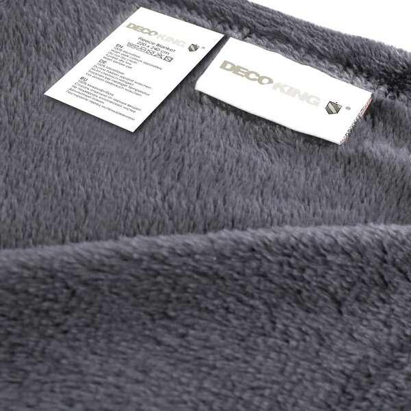 Coperta in microfibra grigio scuro, 150 x 200 cm Mic - DecoKing