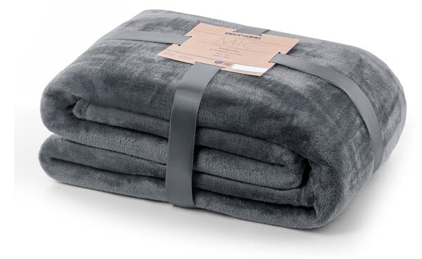 Coperta in microfibra grigio scuro, 150 x 200 cm Mic - DecoKing