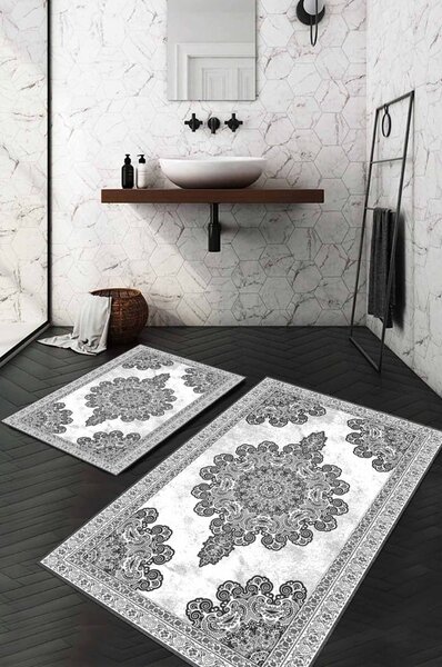 Tappetini da bagno grigi in set da 2 100x60 cm - Minimalist Home World