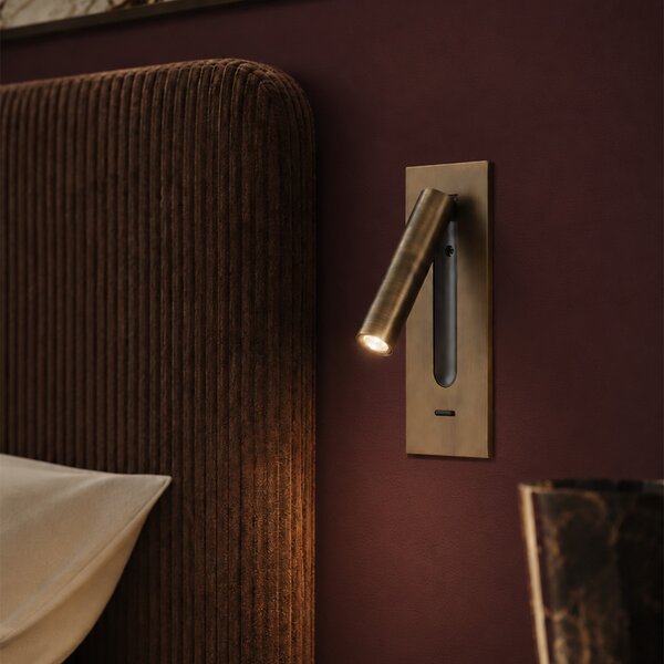 Set di 2 lampade da parete moderne bronzo scuro incl. LED - Plaza