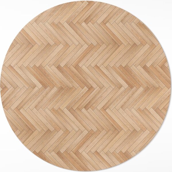 Bellissimo parquet a spina di pesce in legno – Moquette in vinile – Moquette per interni – Corridoio – Facile da pulire – Tappeto rotondo – Moquette in PVC – Moquette per esterni – Facile da pulire – fi 80 cm